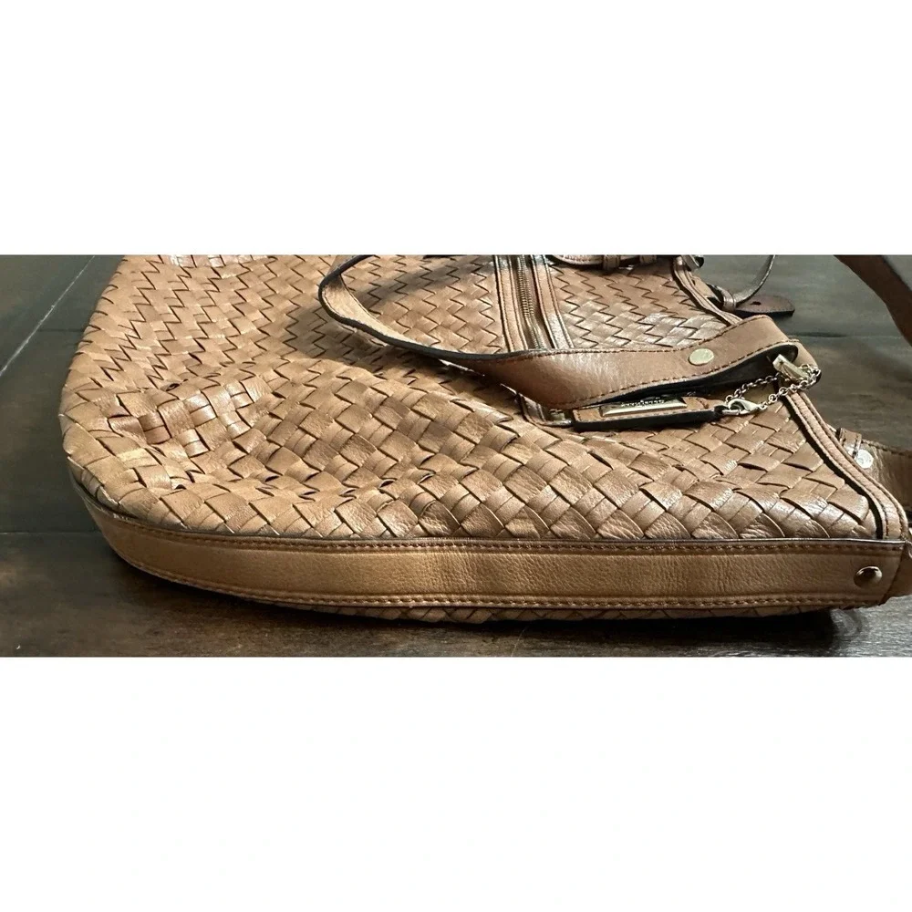 Cole Haan Brown Woven Leather Lined Shoulder Tote‎ Boho